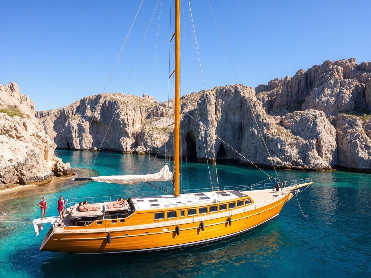 A yacht through the Maddalena archipelago